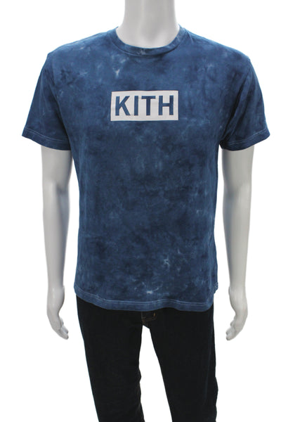 Kith Mens Tie Dye Blue Graphic Cotton Crew Neck Short Sleeve T-Shirt Size S