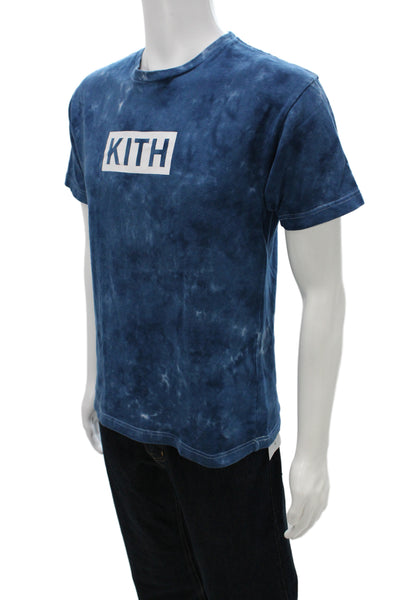 Kith Mens Tie Dye Blue Graphic Cotton Crew Neck Short Sleeve T-Shirt Size S