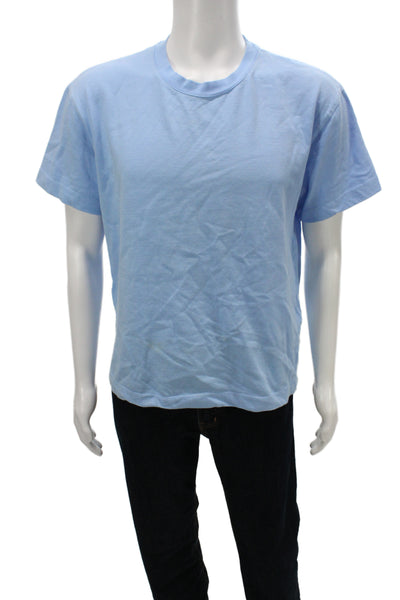 Zara Mens Basic Blue Cotton Crew Neck Short Sleeve T-Shirt Size S