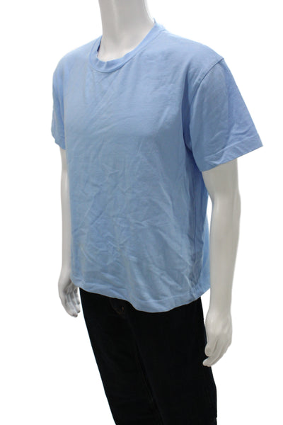 Zara Mens Basic Blue Cotton Crew Neck Short Sleeve T-Shirt Size S