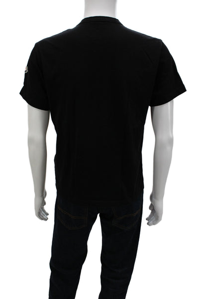Moncler Mens Black Basic Crew Neck Graphic Cotton T-Shirt Size S
