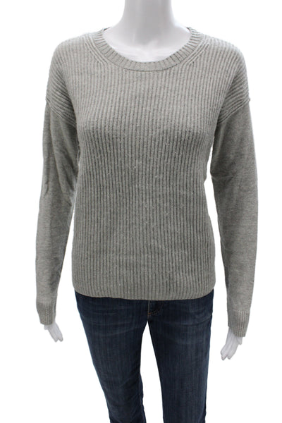 Alice + Olivia Women Pullover Sweater Gray Crew Neck Wool Size S