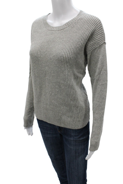 Alice + Olivia Women Pullover Sweater Gray Crew Neck Wool Size S