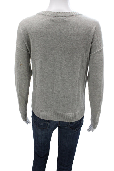 Alice + Olivia Women Pullover Sweater Gray Crew Neck Wool Size S
