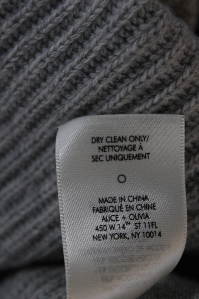 Alice + Olivia Women Pullover Sweater Gray Crew Neck Wool Size S