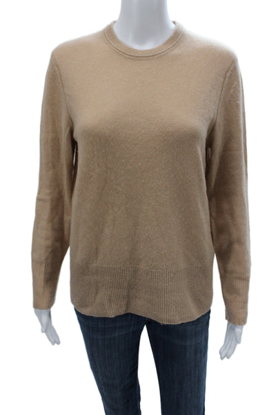 Equipment Femme Women Beige 100% Cashmere Crew Neck Pullover Long Sleeve Size S