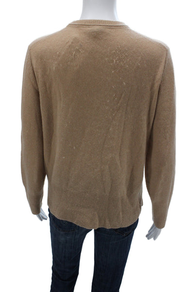 Equipment Femme Women Beige 100% Cashmere Crew Neck Pullover Long Sleeve Size S