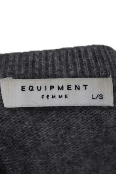 Equipment Femme Womens Cashmere Pullover Sweater Gray Crewneck Size L