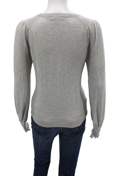 Joie Womens Gray Cotton Pullover Sweater Crew Neck Long Sleeve Size S