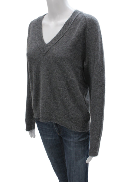 Equipment Femme Women Cashmere V-Neck Pullover Sweater Gray Long Sleeve Size XS