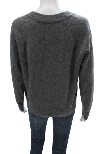 Equipment Femme Women Cashmere V-Neck Pullover Sweater Gray Long Sleeve Size XS