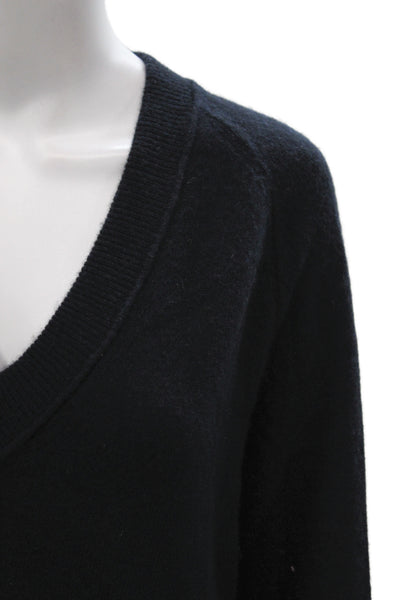 Equipment Femme Womens Pullover V-Neck Black 100% Cashmere Long Sleeve Size XS