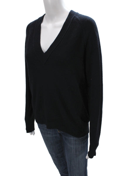 Equipment Femme Womens Pullover V-Neck Black 100% Cashmere Long Sleeve Size XS
