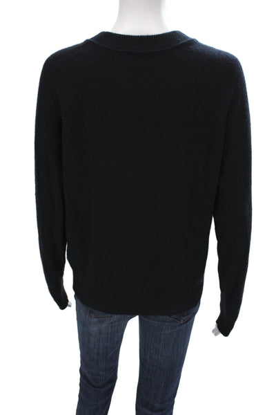 Equipment Femme Womens Pullover V-Neck Black 100% Cashmere Long Sleeve Size XS