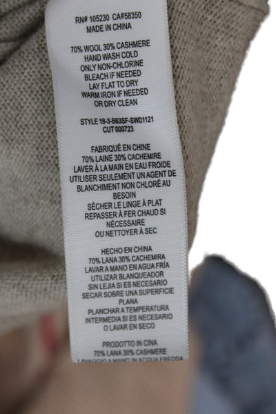 Joie Womens Beige Mock Neck Wool Pullover Sweater Long Sleeve Size M