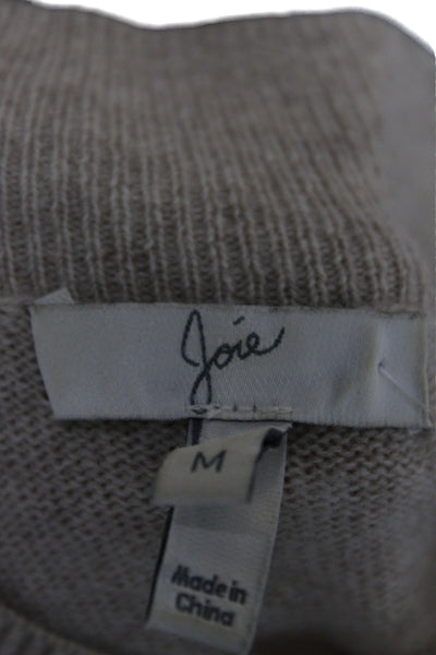 Joie Womens Beige Mock Neck Wool Pullover Sweater Long Sleeve Size M