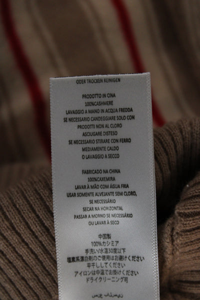 Equipment Femme Womens Beige Striped Cashmere Crewneck Pullover Sweater Size M