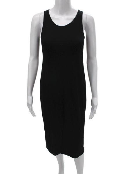 Eileen Fisher Women Tank Dress Black Viscose Scoop Neck Sleeveless Size PP