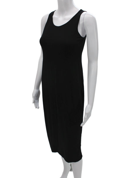 Eileen Fisher Women Tank Dress Black Viscose Scoop Neck Sleeveless Size PP