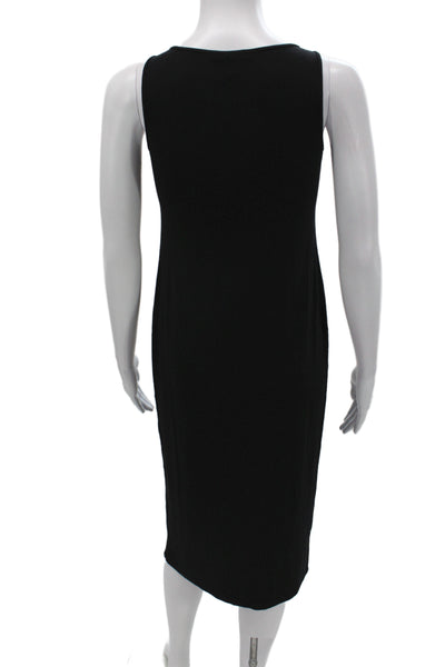 Eileen Fisher Women Tank Dress Black Viscose Scoop Neck Sleeveless Size PP