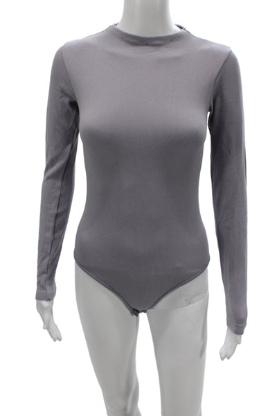 Zara Womens Gray Mock Neck One Piece Bodysuit Sleeveless Size XS