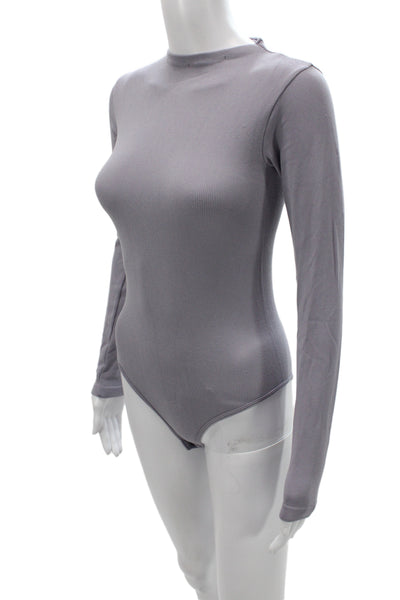 Zara Womens Gray Mock Neck One Piece Bodysuit Sleeveless Size XS