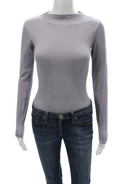 Zara Womens Gray Mock Neck One Piece Bodysuit Sleeveless Size XS