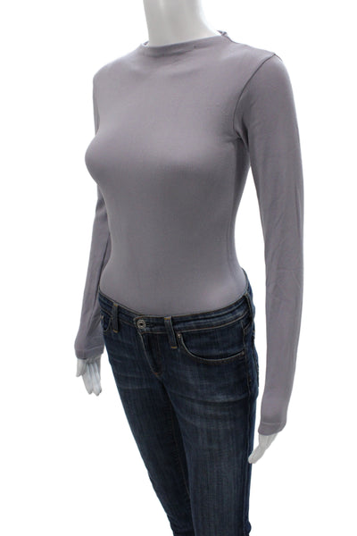 Zara Womens Gray Mock Neck One Piece Bodysuit Sleeveless Size XS