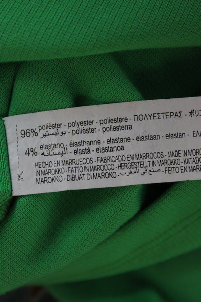 Zara Women Bodycon Midi Dress Green Square Neck Sleeveless Size M