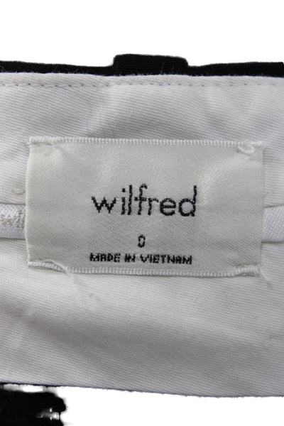 Wilfred Women Dress Pants Black Polyester Button Closure Size 0