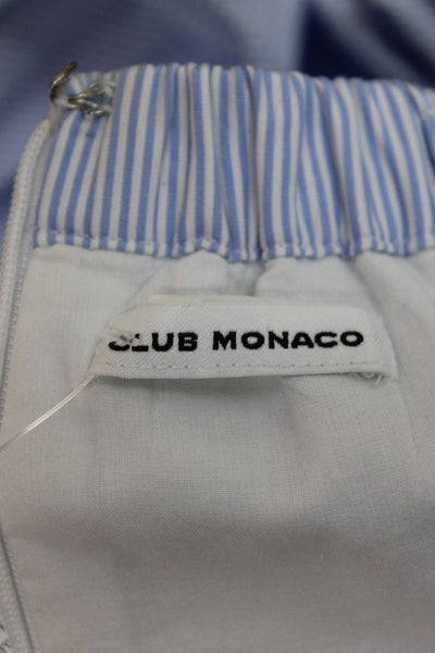 Club Monaco Women Sundress Blue Off Shoulder Cotton Midcalf 3/4 Sleeve Size S