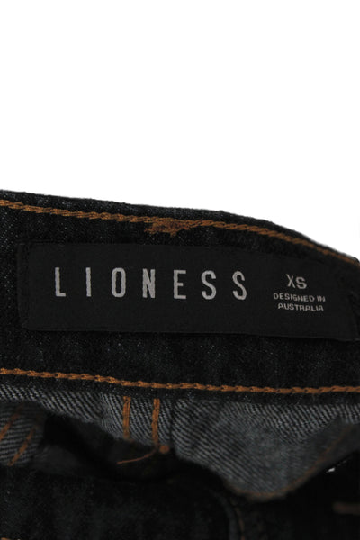 Lioness Women Straight Pencil Skirt Blue Cotton Long Button Size XS