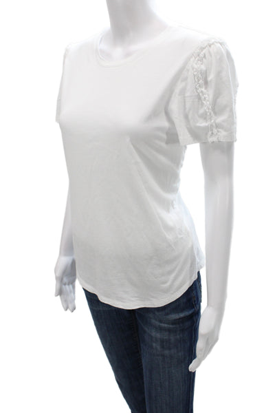 Generation Love Women Basic White Cotton Crew Neck Short Sleeve T-Shirt Size M
