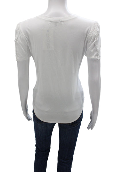 Generation Love Women Basic White Cotton Crew Neck Short Sleeve T-Shirt Size M