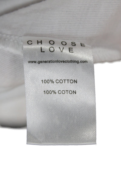 Generation Love Women Basic White Cotton Crew Neck Short Sleeve T-Shirt Size M