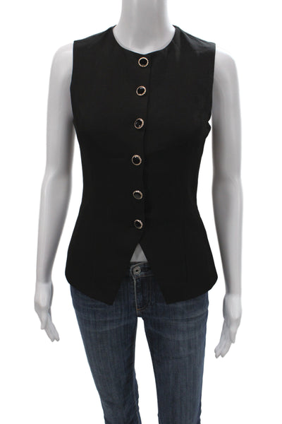 SNDYS. Womens Vest Black Round Neck Polyester Size XS