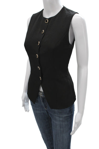 SNDYS. Womens Vest Black Round Neck Polyester Size XS