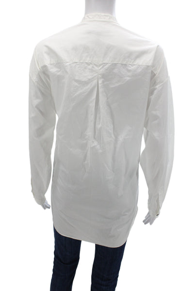 Rag & Bone Jean Women Tunic Blouse White V-Neck Long Sleeve 100% Cotton Size S