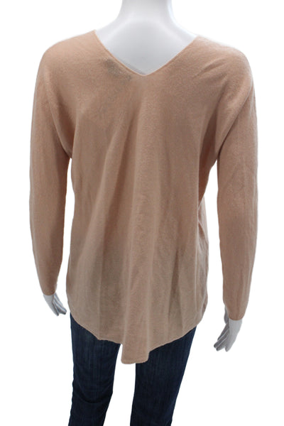Vince Women Beige 100% Cashmere V-Neck Pullover Size S