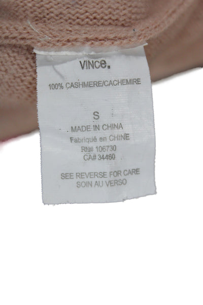 Vince Women Beige 100% Cashmere V-Neck Pullover Size S