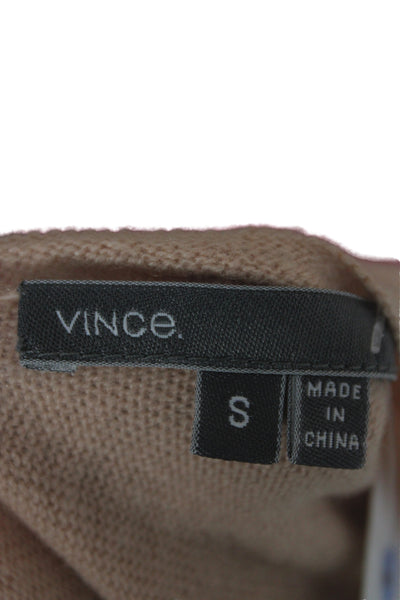 Vince Women Beige 100% Cashmere V-Neck Pullover Size S