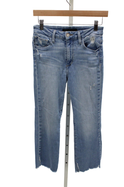 Joes Womens Cropped Distressed Blue Cotton Jeans Size 26