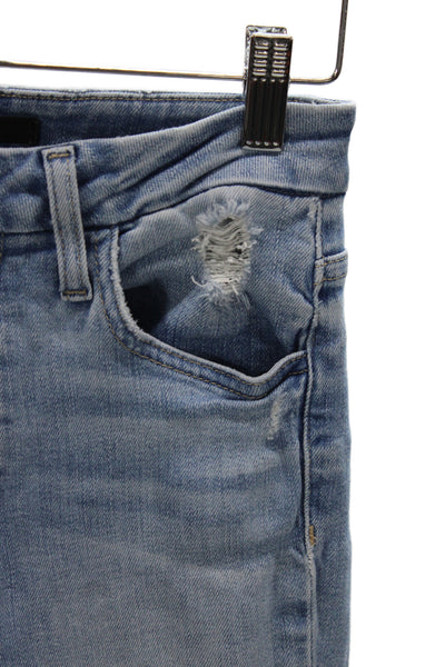 Joes Womens Cropped Distressed Blue Cotton Jeans Size 26