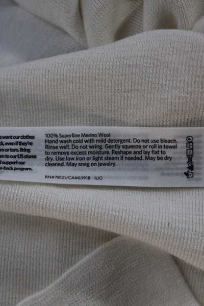 Eileen Fisher Women Pullover Ivory Merino Wool Sleeveless Size M
