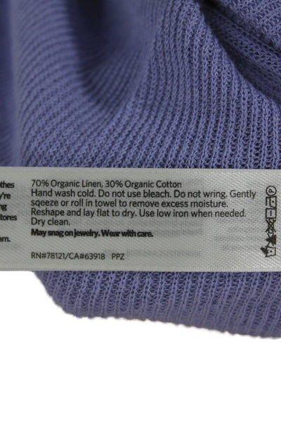 Eileen Fisher Women Pullover Sweater Purple Organic Linen Long Sleeve Size S