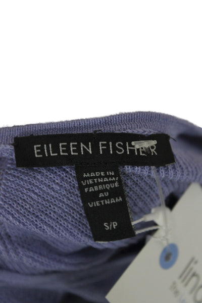 Eileen Fisher Women Pullover Sweater Purple Organic Linen Long Sleeve Size S