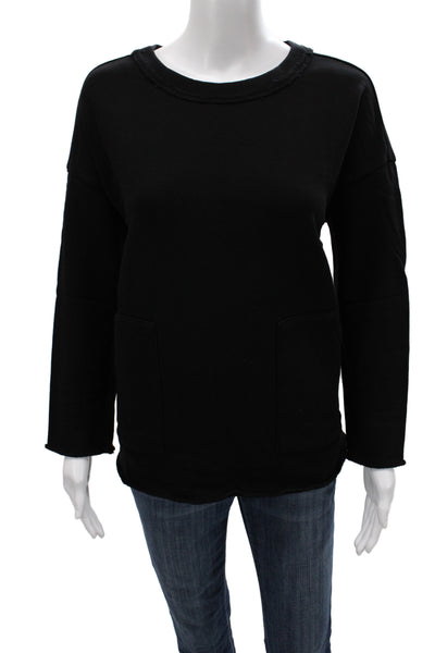 Eileen Fisher Women Pullover Black 100% Organic Cotton Long Sleeve Size PS