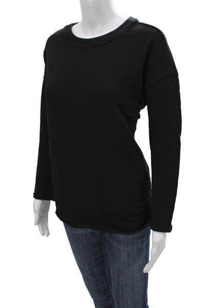 Eileen Fisher Women Pullover Black 100% Organic Cotton Long Sleeve Size PS