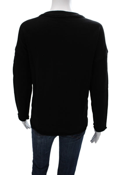 Eileen Fisher Women Pullover Black 100% Organic Cotton Long Sleeve Size PS