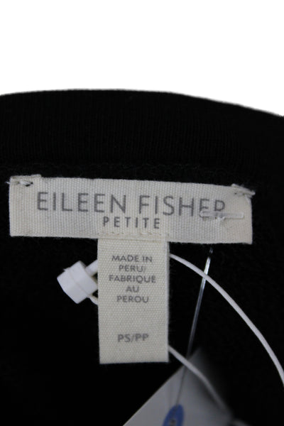 Eileen Fisher Women Pullover Black 100% Organic Cotton Long Sleeve Size PS